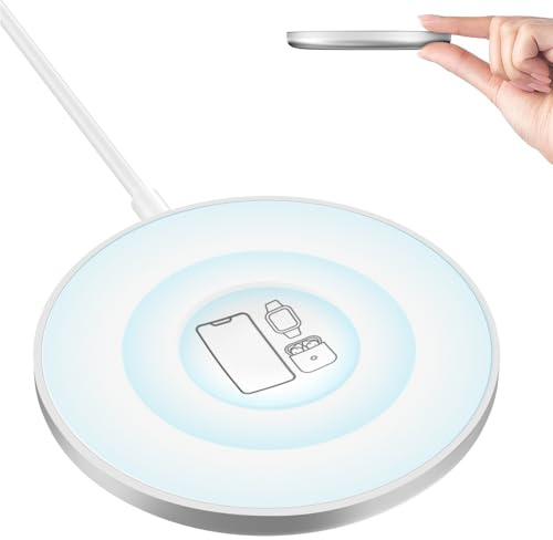 Wireless Charger, Wireless Charging Pad for iPhone 17/16/15/14/13/12 Series, Wireless Magnet Mag Safe Charging Mat Station for Apple Watch AirPods Pro 2/Pro/4/3/2