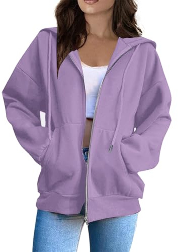 Generico Felpa Donna Con Zip Cotone 2025 Pile Autunno Invernale Manica Lunga Hoodie Sweatshirt Classico Oversize Sportiva Casual in Stile College