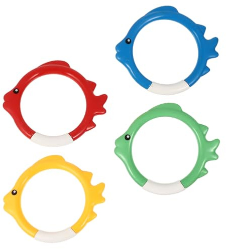 Gatuida 4 pièces Anneaux de Plongée pour Garçon Fille Couleurs Vives Jouets Natation Été Formation Respiration Jeux Piscine