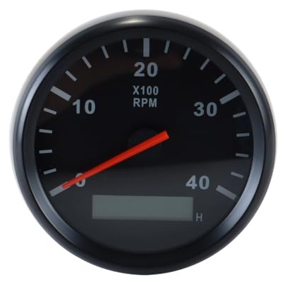 Alide Diesel Bensinmotor Varvräknare, 85mm Universal Varvräknare 4000 RPM för Bil Båt Motorcykel Byggmaskiner