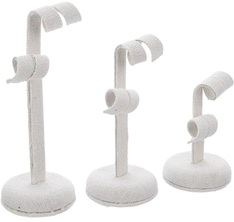 SUPVOX Lot de 3 Présentoirs à Boucles D’Oreilles en Alliage D’Aluminium Blanc Coton Support Vertical pour Affichage de Bijoux Rangement Stable pour Salle de Bain et Chambre Stand
