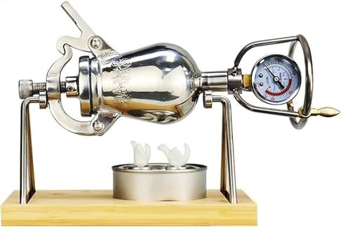 Manuell popcornmaskin, maskin för att göra popcorn med högt tryck, traditionell kinesisk maskin för att göra popcorn, mini rostfri kruka (300 ml)