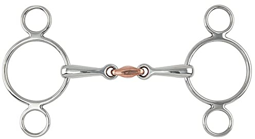 Shires Equestrian Two Ring Copper Lozenge Gag Bit 4.5 Steel