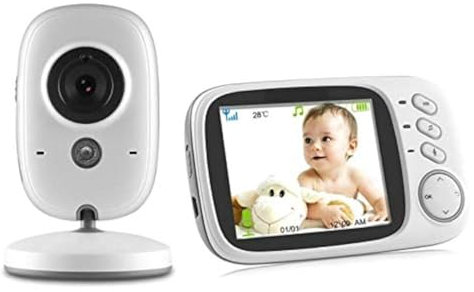 BW Babyphone, Video-Babyphone mit 8,1 cm (3,2 Zoll) LCD-Bildschirm, Babyphone mit Kamera und Nachtsicht, verbesserte 2,4 GHz FHSS-Technologie, Zwei-Wege-Audio, Temperatursensor-Monitor, 8 Schlaflieder