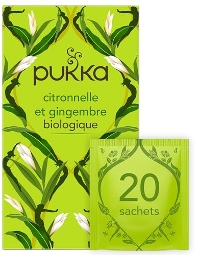 Pukka Tisane, Lemongrass & Ginger, TIsana Biologica Con Citronella e Zenzero, Ideale per stimolare e rinfrescare la giornata, 20 Filtri