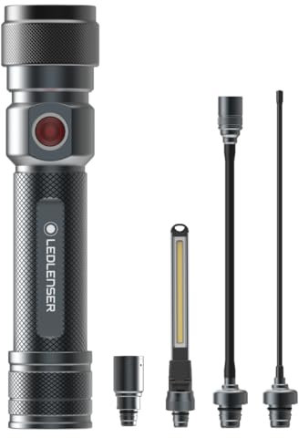 Ledlenser Workers Friend 4 in 1 Led Taschenlampe | flashlight led aufladbar 280 Lumen | Survival Ausrüstung | taktische Lampe hell | Militär Ausrüstung gadget | Akku aufladbar | Outdoor Lampen