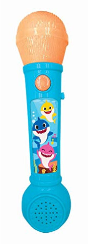 Lexibook, Baby Shark, Microphone Lumineux pour Enfant, Jeu Musical, Haut-Parleur intégré, Effets Lumineux, mélodies de démonstrations incluses, Bleu/Orange, MIC80BS