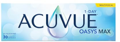 ACUVUE OASYS MAX 1-Day MULTIFOCAL Tageskontaktlinsen – 30 Gleitsichtlinsen für den Nah-, Zwischen- und Fernbereich – Tageskontaktlinsen mit -6.75 dpt und BC 8.4 – UV Schutz & angenehmes Tragegefühl