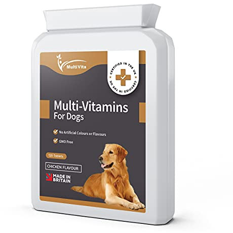 Multi Vitamins for Dogs 120 Chicken Flavour Tablets Pet Multivitamins & Minerals