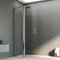 Walkin Dusche 96x185cm Walk in Dusche Pendeltüren Duschabtrennung mit Festelement Schwingtür Walk in Duschwand Duschtrennwand 6mm NANO Glas, Montage auf Duschewanne oder Fliese