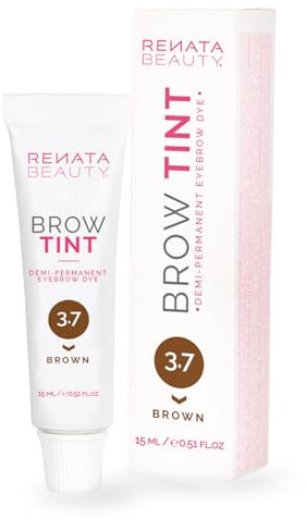 Renata Beauty Tinta per Sopracciglia 15 ml – Colore per Sopracciglia Premium – Tintura per Sopracciglia Personalizzabile Durata 4 Settimane – Colore Delicato – 4 Colori Disponibili [Marrone]