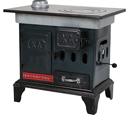 Holzofen, Rechteckiger Kohleofen, Effiziente Winterheizung/Kochfeuerstelle, unterstützt mehrere Brennstoffe, multifunktional mit Ofen