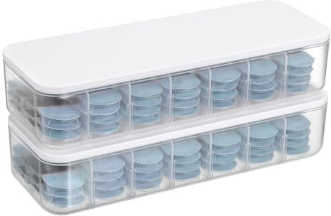 SUMTree 2 Pack Plastic Contact Lens Organizer Cases, Daily Disposible Contact Lens Dispensers and Organizers, Travel Contact Case Divided Storage Boxes for Cosmetic Contact Lens, Clear