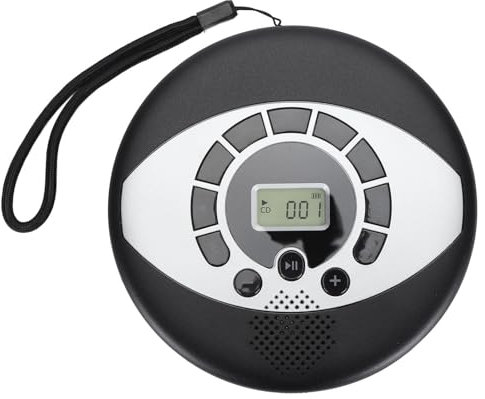 Lecteur CD Portable avec Haut-Parleur, Lecteur de Musique CD de Bureau avec écouteurs, 1500mAh USB Rechargeable, Port AUX, Anti-Saut, Petite Taille pour la Maison, Voiture