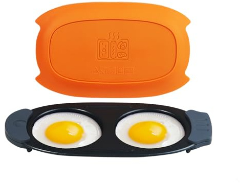 MKYSAIL Quick-Heat Microwave Egg Cooker|Poacher|fryer,Multi-Use microwave egg maker for Breakfast Sandwiches,Dishwasher-Safe,Save Time,Portable for Home,Travel,Gifts(Orange)