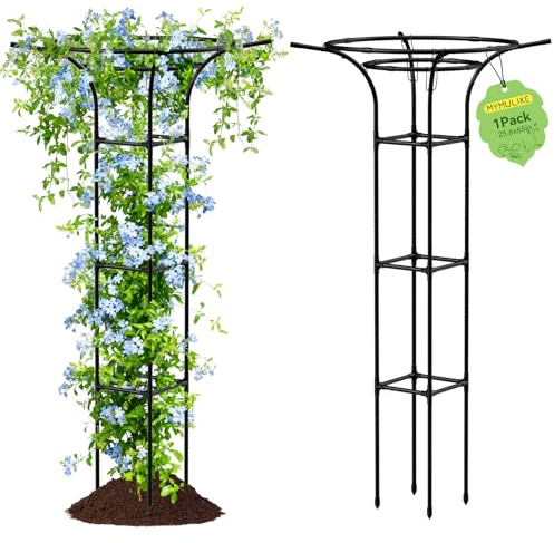 Garden Trellis for Climbing Plants Outdoor, 65 Inch Mushroom Top Trellis for Climbing Plants, Plant Trellis Support for Potted Plants Climbing Vine Rose Clematis Vegetable Trellis, 1 Pack (1)