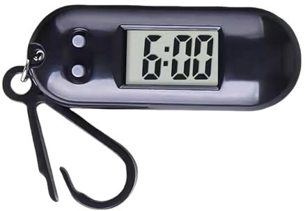cunueae LED Keychain Portable Silent Electronic Watch, Small Digital Clock, Timekeeping Tool