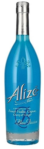 Alizé Liqueur Bleu Passion with Passionfruit, French Vodka, Cognac, Chery and Ginger - 70 cl