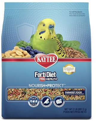 Kaytee Forti-Diet Pro Health Nourish+Protect Parakeet Food, Comprehensive Nutrition Backed by Science, Digestive Health, Immune Support, 2 pounds