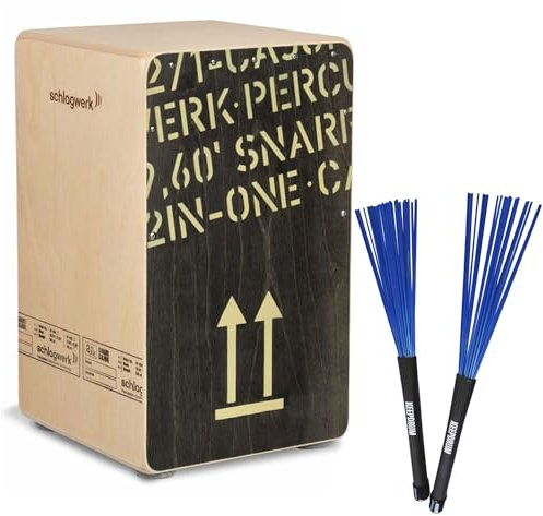 Schlagwerk CP404 BLK Cajon + keepdrum SV603BL Brush Besen