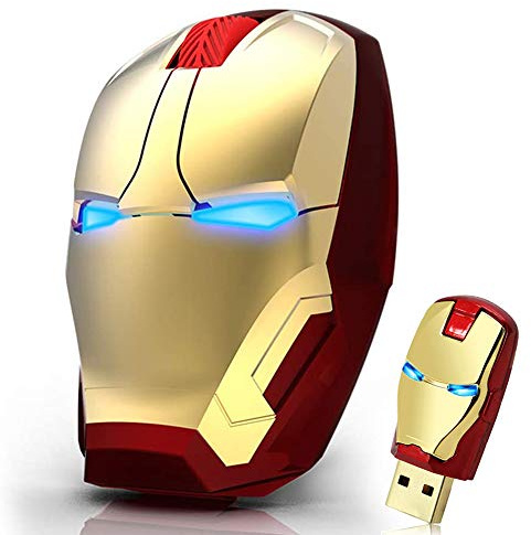 VSVABEFV Cool Wireless Mouse, 2.4 G Portable Ergonomic Optical Wireless Mouse with USB Receiver | for Notebook PC Laptop Computer MacBook | with 8G USB Flash Drive | 3 Adjustment Levels