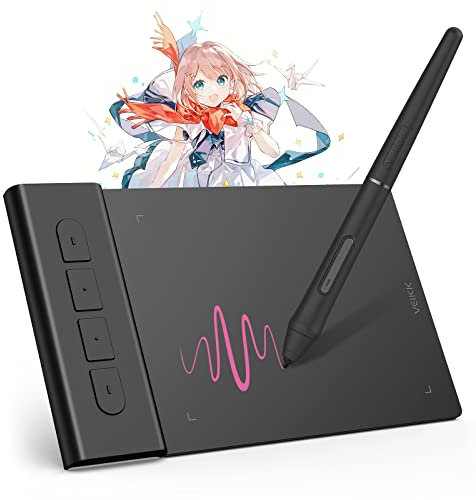 Tableta Gráfica VEIKK Creator Pop VK430 OSU Portátil de 4x3 Pulgadas con 8192 Niveles de Lápiz óptico sin Batería y 4 Teclas Express Personalizadas compatibles con Windows/Android/Mac OS/Chromebook