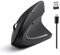 Ergonomic Wireless Vertical Mouse - 6 Buttons, 1200/1400/1600 DPI, 2.4GHz Optical USB, Upright Mouse for PC/Laptop/Home Office, Black