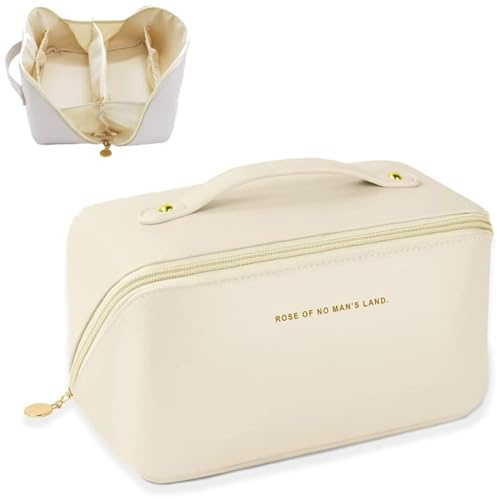 1PCS Trousse à Maquillage Voyage avec Poignée,Imperméable PU Trousse Maquillage,Étanche Portable Trousse de Rangement Toilette Femme,Sac de Maquillage de Voyage, pour Homme Femme Cosmétique Organiseur