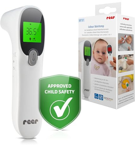 reer Colour SkinTemp 3in1 | kontaktloses Infrarot-Fieberthermometer | für eine genaue Messung an der Stirn | ideal für Babys und Kinder