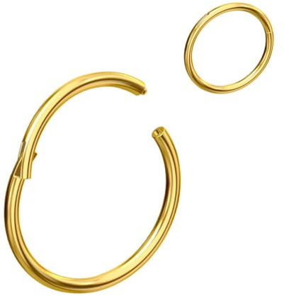 NewkeepsR 20G/18G/16G/10G/8G/6G Steel Clicker Septum Nose Hoop Sleeper Ring