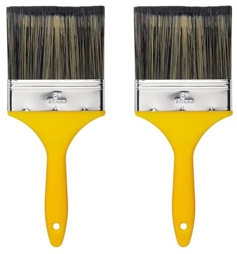 ProDec PR5GY Flat Masonry Paint Brush for Rapid Application of Smooth and Textured Masonry Paints on Outdoor Walls, Brick, Breeze Block, Render, Pebbledash and Other Rough Surfaces, 5 125mm