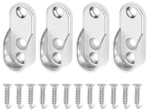 Soporte Ovalado Plateado para Tubos de Armario-Organizador de Ropa Ajustable de con Diseño Elegante y Estilo Moderno-Accesorio de Almacenamiento para Armarios de Tamaño Estándar