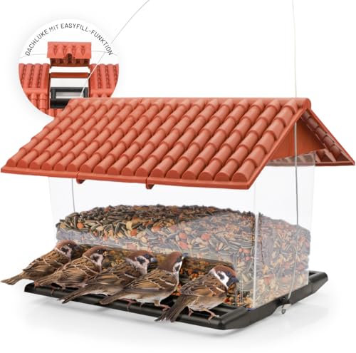 WILDLIFE HOME Vogelhaus XL zum Aufhängen für Wildvögel - Futterscheune für Vogelfutter, Wetterfest Vogelfutterhaus, Vogelfutterspender Vogelfutterstation für Garten & Balkonfütterung