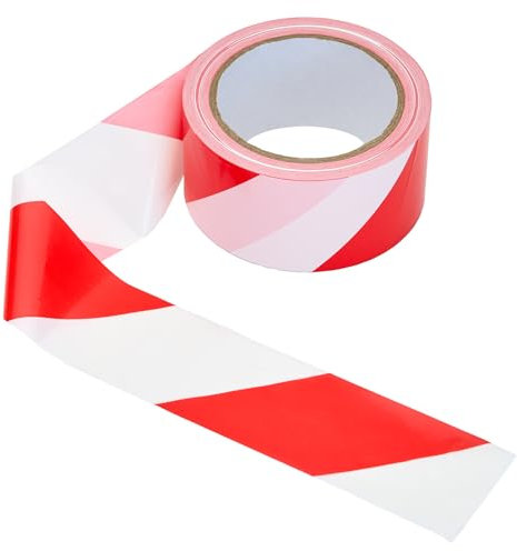 La cordeline Signalband Polyethylen mit niedriger Dichte (LDPE), 50 mm x 100 m, Markierungsband, Rot und Weiß
