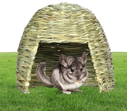 Folding Pets Grass House - Versatile Guinea House Hut, Folding Beds Guinea Hideouts - Pet Hay Bed Playhouse, Small Animal Habitat Decor For Hedgehogs, Guinea Pigs