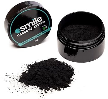 ESMILE Polvo Blanqueador de Dientes Inmediato – Polvo Blanqueador Dientes con Carbón Activo Natural y Sabor a Menta – Blanqueo Dental Pro Profesional en Casa (-, Carbon Activo Negro)