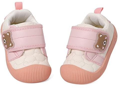 MASOCIO Zapatos Bebe Niña Primeros Pasos Bebé Zapatillas Respetuoso Deportivas Respetuosas Calzado 6-12 Meses Antideslizante Talla 18 Rosa