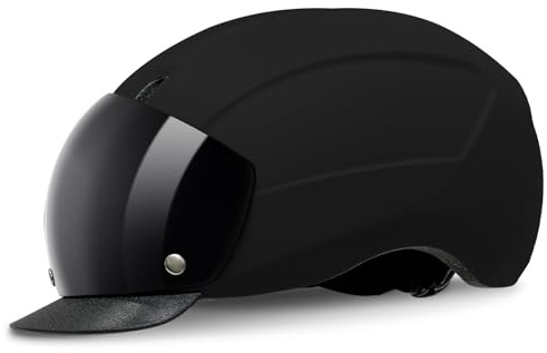 LeapBeast Fahrradhelm Herren, Damen Helm Fahrradhelm mit abnehmbarem Sonnenvisier, PC-Hartschale, Leichte Fahrradhelms mit Magnetischem Brille, für E-Bike, Mountainbike & Citybike (Schwarz)