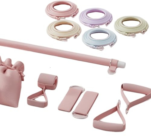 Pi Lates Set With 5 Adjustable Resistance Bands Elastic P Ilates E Ssentials Kit For Home Fitness Stretching Strength Training Ncb344 (90cm)