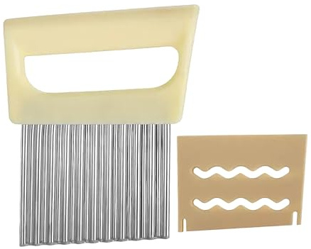 Krmoau Cortador de patatas de acero inoxidable, cortador de patatas fritas, herramienta de cocina, forma ondulada para patatas fritas, cebollas, alimentos