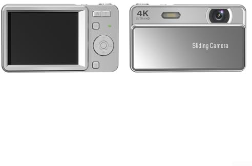 Slider digitalkamera M15, CCD campus kamera för fotografering videoinspelning student spegellös kamera retro stil (silver)