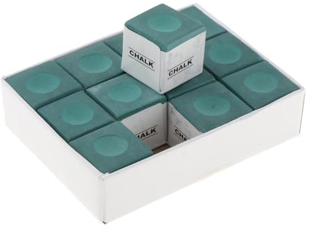 KQFCAZRE 12 Gessetti per Stecche da Biliardo, Punte per Stecche da Snooker, Accessori, Cubetti di Gesso per Biliardo, Punte Universali per Stecche da Biliardo, Verde
