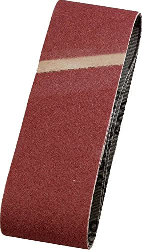kwb Bandes abrasives 60x400 mm en corindon supérieur avec grain 80, encollage spécial et toile de coton flexible pour le ponçage grossier du bois et du métal