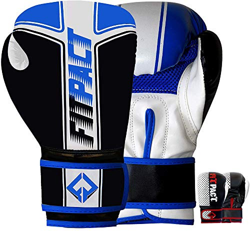 FITPACT Kids Boxing Gloves, 6oz 4oz Junior Training Mitts, Synthetic Leather Ventilated Palm, Muay Thai Sparring MMA Kickboxing, Punch Bag Speed Ball Focus Pads Punching Workout, Childs Youth Games