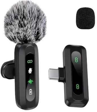 J3 Trådlös Lapelmikrofon USB Type-C- Brusreducerande Mikrofon för Strömmande Enkelriktad Polärt Mönster B