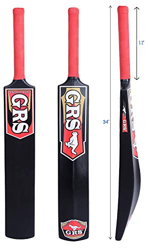 GRS Cric_01 Stunner Bigger Edge Full Size Hard PVC and Plastic Cricket Bat (2.5-Inch) (Black)