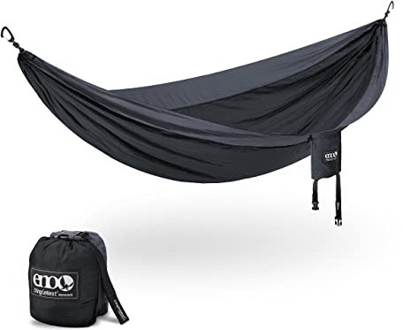 ENO SingleNest Hammock - Lightweight, 1 Person Portable Hammock - for Camping, Hiking, Backpacking, Travel, a Festival, or The Beach - Black/Charcoal