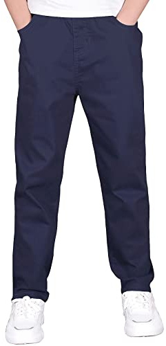 CAMLAKEE Pantalon Enfant Cargo Jogging Pants Garçons Respirant Printemps L'été Automne Pantalons de Sport Marine 8-9 Ans/Taille 140