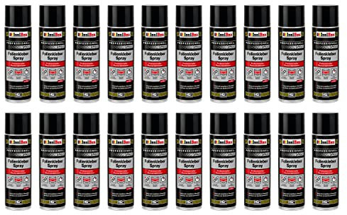 Isolbau Spray adhésif pour film adhésif professionnel pour le collage de films de construction et pare-vapeur - Pour PVC, bois, béton, etc. - 20 x 500 ml