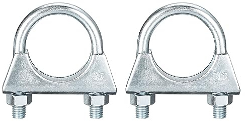 QUARKZMAN Ljuddämpare U-bultar klämmor för 35 mm (1–3/8 tum) diameter avgasrör bak rörledning 2 st. frånluft U-klämma sadel typ U-bultar klämmor